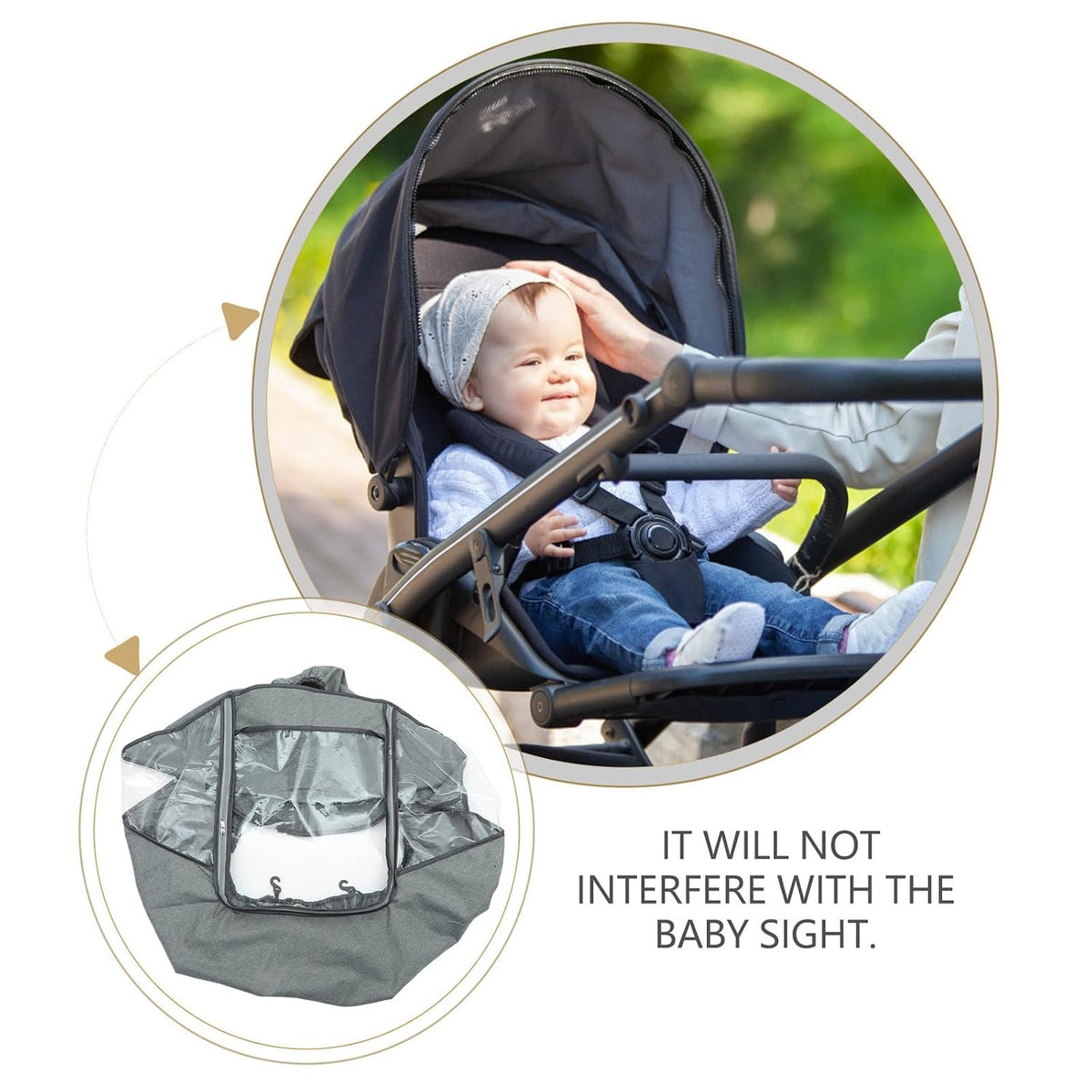 Universal Baby Stroller Rain Cover Windproof Spittle-Proof Outdoor Shield