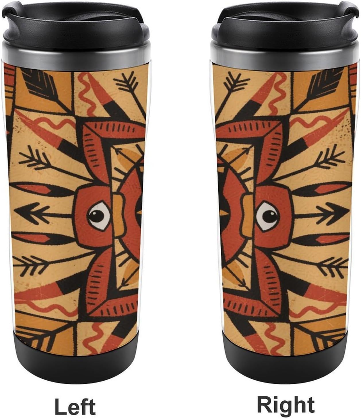 13oz Insulated Travel Coffee Mug Reusable Coffee Cup Water Bottle | Boho Mandala Travel Mug with Leak Proof Lid Double Wall Stainless Steel Coffee Tumbler Personalized Gift