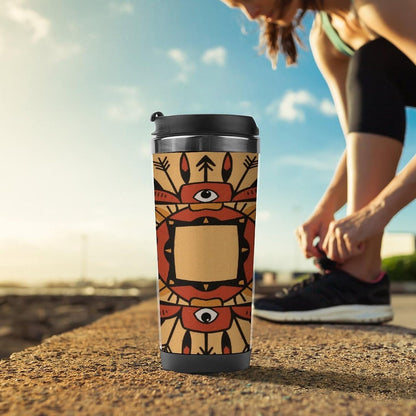 13oz Insulated Travel Coffee Mug Reusable Coffee Cup Water Bottle | Boho Mandala Travel Mug with Leak Proof Lid Double Wall Stainless Steel Coffee Tumbler Personalized Gift