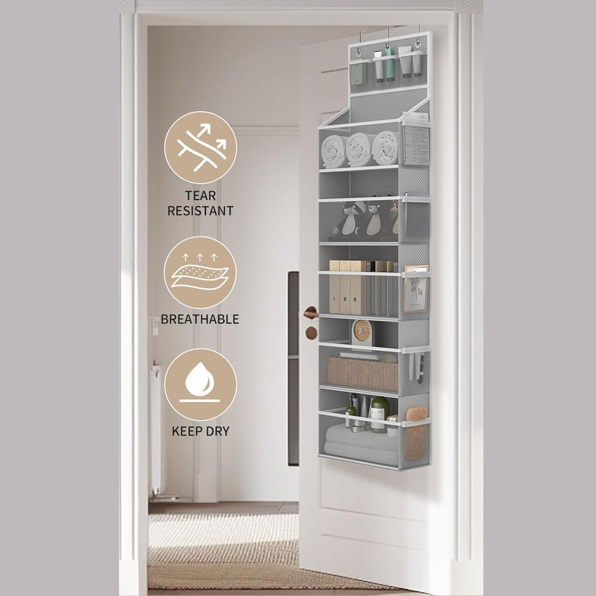 Versatile Vertical Storage Bag for Bedroom Bathroom Ideal for Diapers Books Cosmetics Keeps Room Tidy Multiple Notebook
