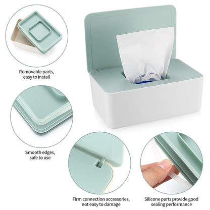 2Pcs Diaper Wipes Dispenser, Refillable Wipe Container, Keep Wipes Fresh