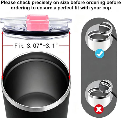 4 Pack 20 oz Tumbler Lids for YETI and More Tumblers,Cup,Travel Coffee Mug Spill Proof Splash Resistant Silicone Sliding Covers(Black)