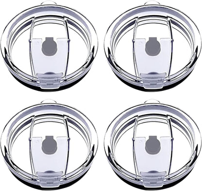 4 Pack 20 oz Tumbler Lids for YETI and More Tumblers,Cup,Travel Coffee Mug Spill Proof Splash Resistant Silicone Sliding Covers(Black)