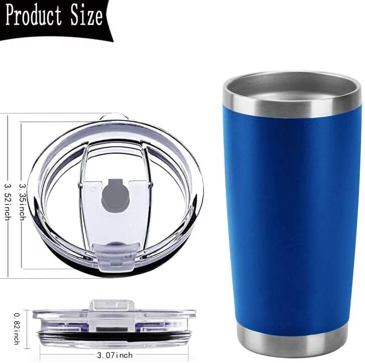 4 Pack 20 oz Tumbler Lids for YETI and More Tumblers,Cup,Travel Coffee Mug Spill Proof Splash Resistant Silicone Sliding Covers(Black)