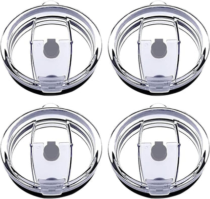 4 Pack 20 oz Tumbler Lids for YETI and More Tumblers,Cup,Travel Coffee Mug Spill Proof Splash Resistant Silicone Sliding Covers(Black)