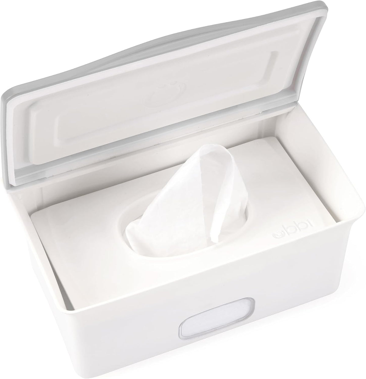 Baby Wipes Dispenser | Baby Wipes Case | Baby Wipes Holder with Weighted Plate, Keeps Wipes Fresh and Non-Slip Rubber Feet, White