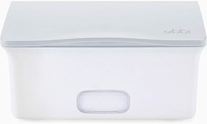 Baby Wipes Dispenser | Baby Wipes Case | Baby Wipes Holder with Weighted Plate, Keeps Wipes Fresh and Non-Slip Rubber Feet, White