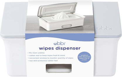 Baby Wipes Dispenser | Baby Wipes Case | Baby Wipes Holder with Weighted Plate, Keeps Wipes Fresh and Non-Slip Rubber Feet, White