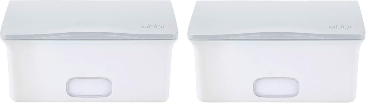 Baby Wipes Dispenser | Baby Wipes Case | Baby Wipes Holder with Weighted Plate, Keeps Wipes Fresh and Non-Slip Rubber Feet, White