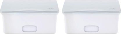 Baby Wipes Dispenser | Baby Wipes Case | Baby Wipes Holder with Weighted Plate, Keeps Wipes Fresh and Non-Slip Rubber Feet, White