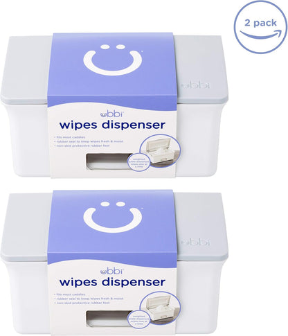 Baby Wipes Dispenser | Baby Wipes Case | Baby Wipes Holder with Weighted Plate, Keeps Wipes Fresh and Non-Slip Rubber Feet, White