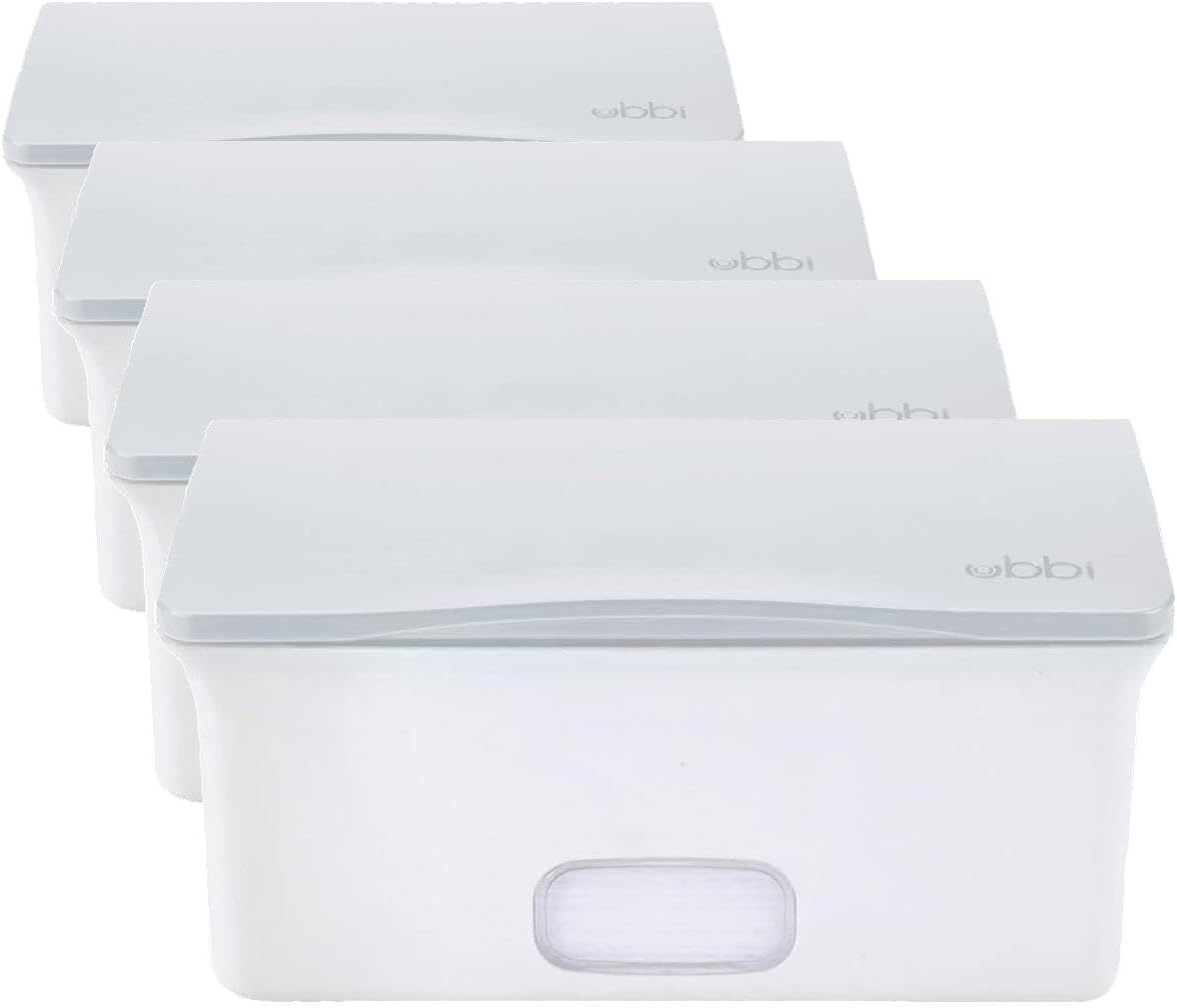 Baby Wipes Dispenser | Baby Wipes Case | Baby Wipes Holder with Weighted Plate, Keeps Wipes Fresh and Non-Slip Rubber Feet, White