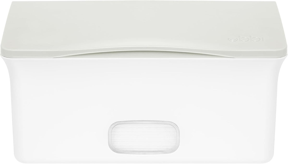Baby Wipes Dispenser | Baby Wipes Case | Baby Wipes Holder with Weighted Plate, Keeps Wipes Fresh and Non-Slip Rubber Feet, White