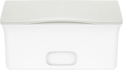Baby Wipes Dispenser | Baby Wipes Case | Baby Wipes Holder with Weighted Plate, Keeps Wipes Fresh and Non-Slip Rubber Feet, White