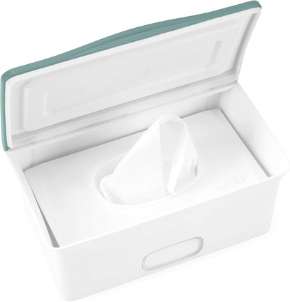 Baby Wipes Dispenser | Baby Wipes Case | Baby Wipes Holder with Weighted Plate, Keeps Wipes Fresh and Non-Slip Rubber Feet, White