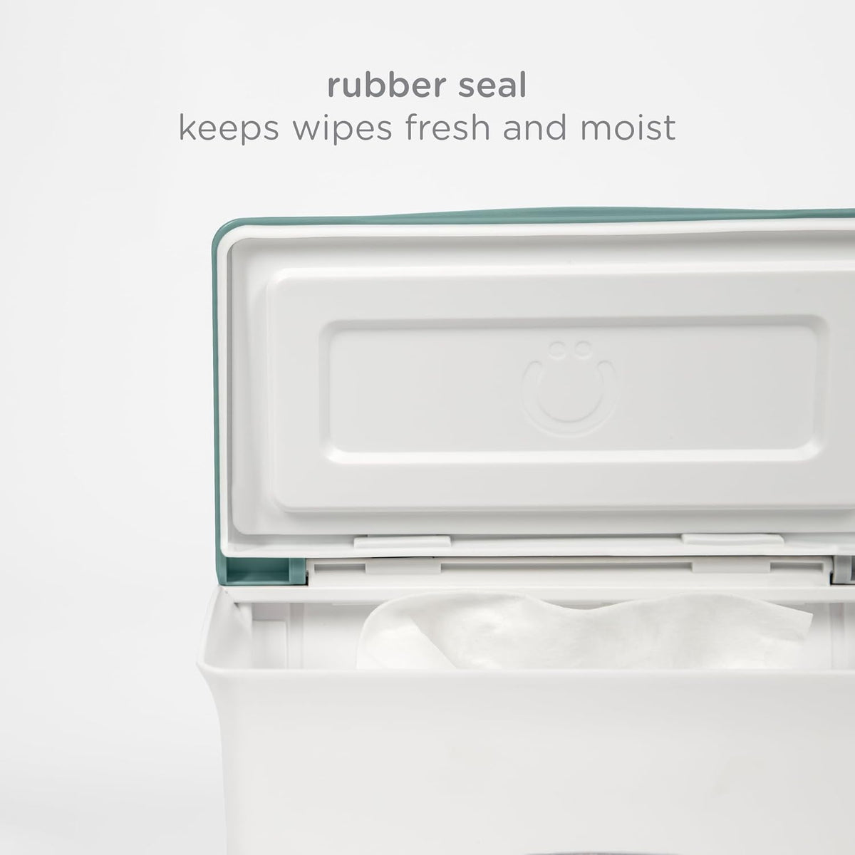 Baby Wipes Dispenser | Baby Wipes Case | Baby Wipes Holder with Weighted Plate, Keeps Wipes Fresh and Non-Slip Rubber Feet, White