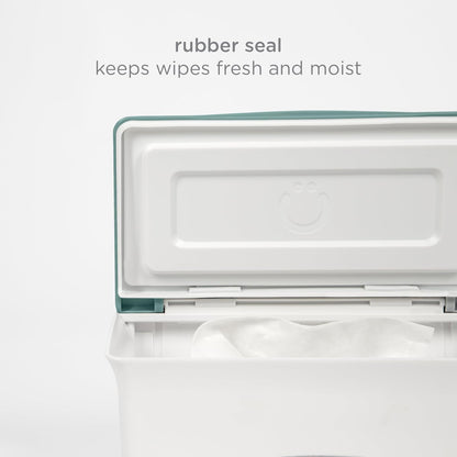 Baby Wipes Dispenser | Baby Wipes Case | Baby Wipes Holder with Weighted Plate, Keeps Wipes Fresh and Non-Slip Rubber Feet, White