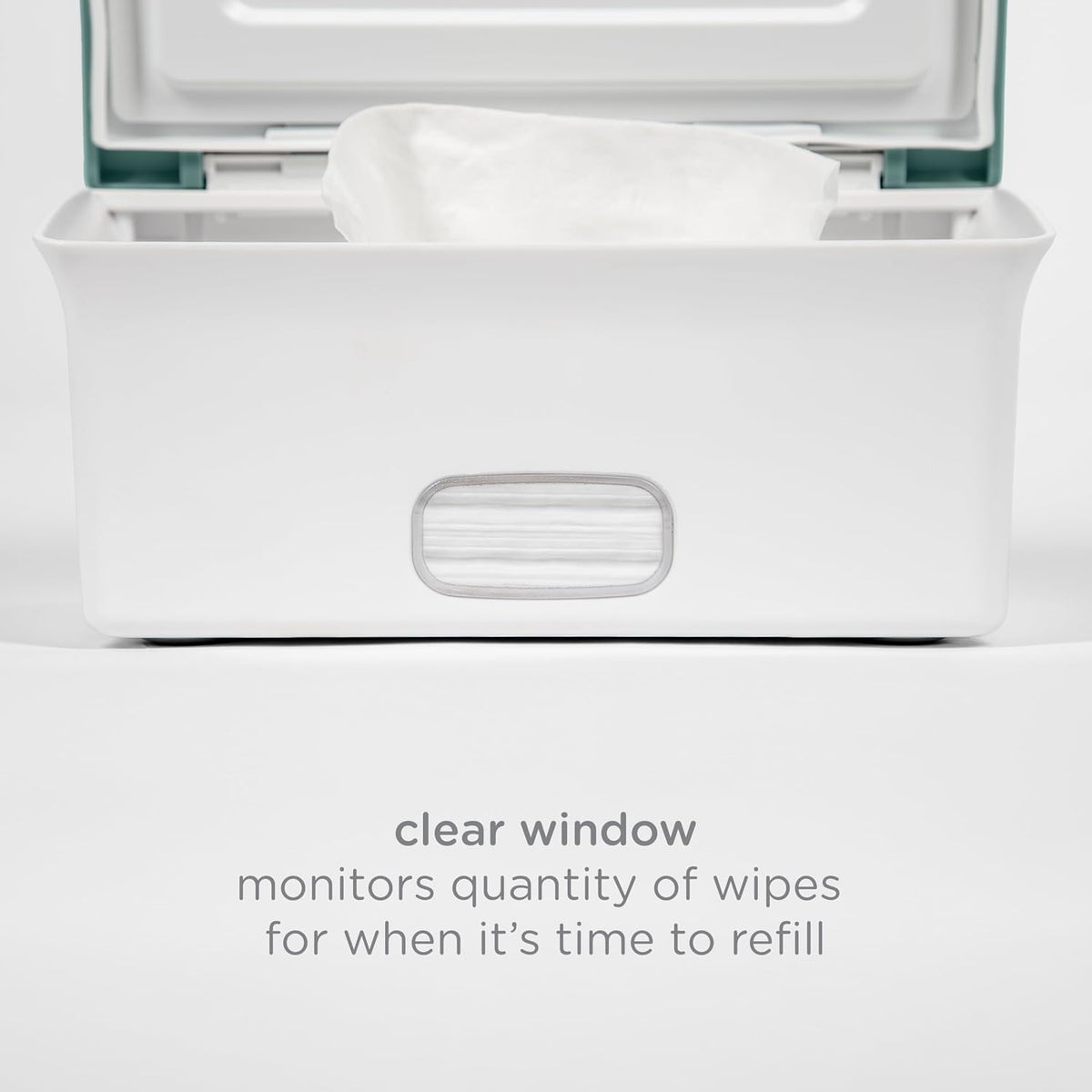 Baby Wipes Dispenser | Baby Wipes Case | Baby Wipes Holder with Weighted Plate, Keeps Wipes Fresh and Non-Slip Rubber Feet, White