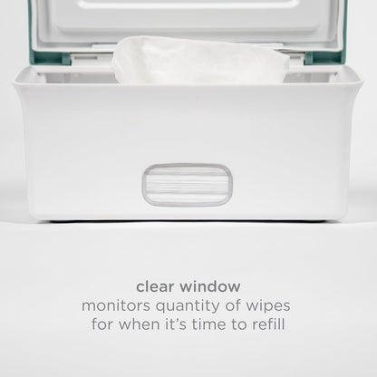 Baby Wipes Dispenser | Baby Wipes Case | Baby Wipes Holder with Weighted Plate, Keeps Wipes Fresh and Non-Slip Rubber Feet, White