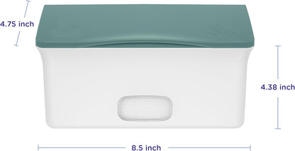 Baby Wipes Dispenser | Baby Wipes Case | Baby Wipes Holder with Weighted Plate, Keeps Wipes Fresh and Non-Slip Rubber Feet, White