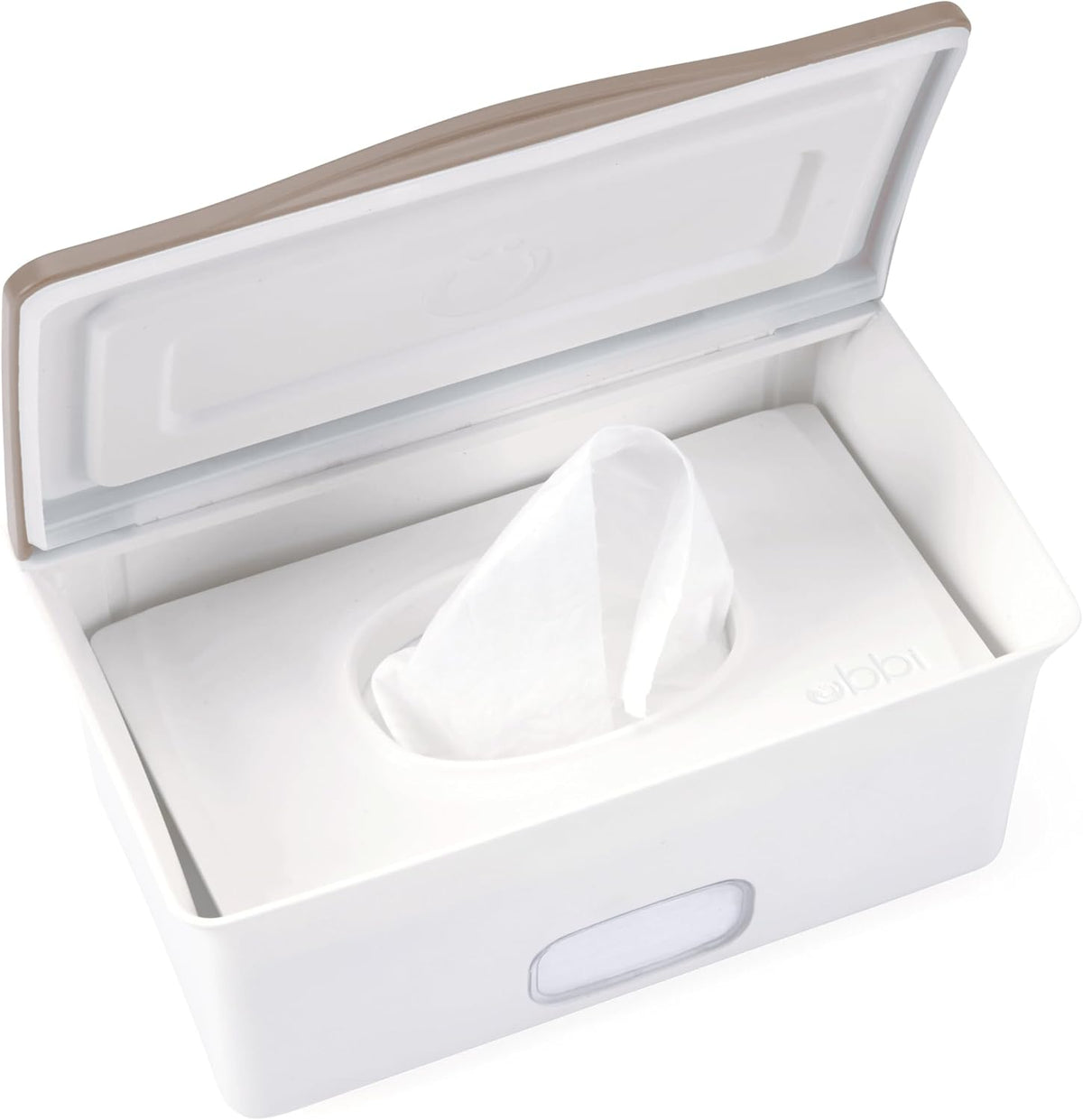 Baby Wipes Dispenser | Baby Wipes Case | Baby Wipes Holder with Weighted Plate, Keeps Wipes Fresh and Non-Slip Rubber Feet, White