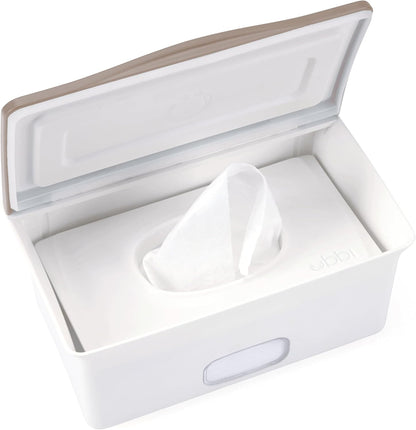 Baby Wipes Dispenser | Baby Wipes Case | Baby Wipes Holder with Weighted Plate, Keeps Wipes Fresh and Non-Slip Rubber Feet, White