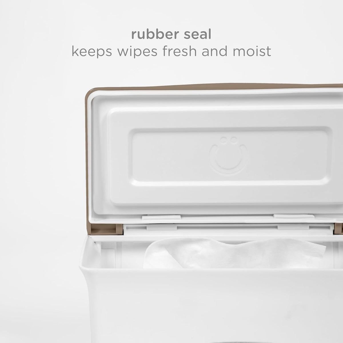 Baby Wipes Dispenser | Baby Wipes Case | Baby Wipes Holder with Weighted Plate, Keeps Wipes Fresh and Non-Slip Rubber Feet, White