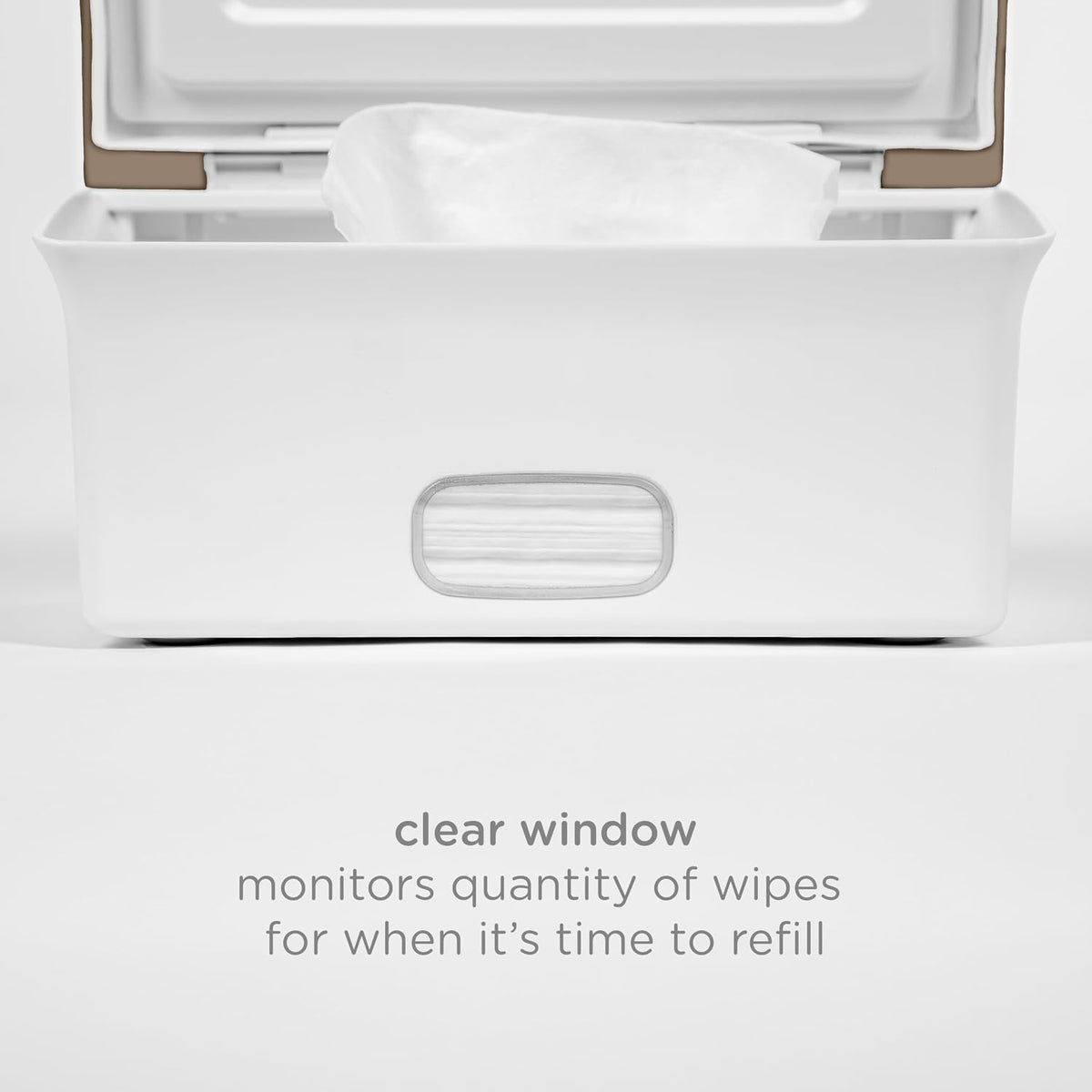 Baby Wipes Dispenser | Baby Wipes Case | Baby Wipes Holder with Weighted Plate, Keeps Wipes Fresh and Non-Slip Rubber Feet, White