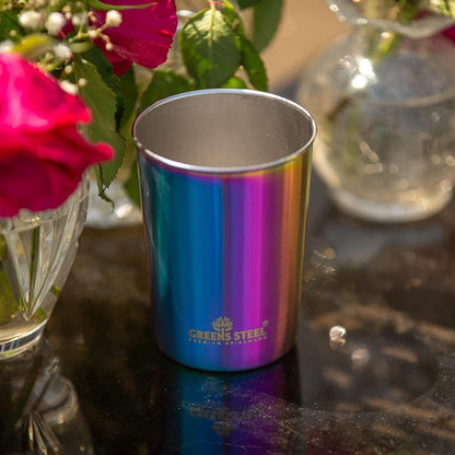 Stainless Steel Cups 10oz Tumbler (4 Pack) - Premium Metal Drinking Glasses | Stackable Durable Cup (10 oz)