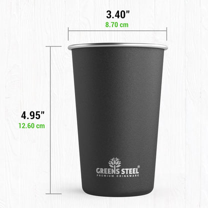 Stainless Steel Cups 10oz Tumbler (4 Pack) - Premium Metal Drinking Glasses | Stackable Durable Cup (10 oz)