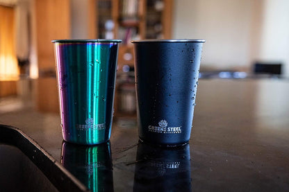 Stainless Steel Cups 10oz Tumbler (4 Pack) - Premium Metal Drinking Glasses | Stackable Durable Cup (10 oz)