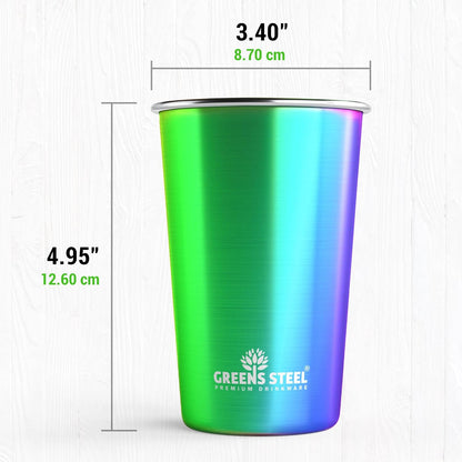 Stainless Steel Cups 10oz Tumbler (4 Pack) - Premium Metal Drinking Glasses | Stackable Durable Cup (10 oz)