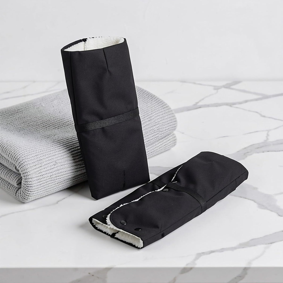 2pcs Winter Stroller Gloves, Warm Thick Windproof Universal Cover