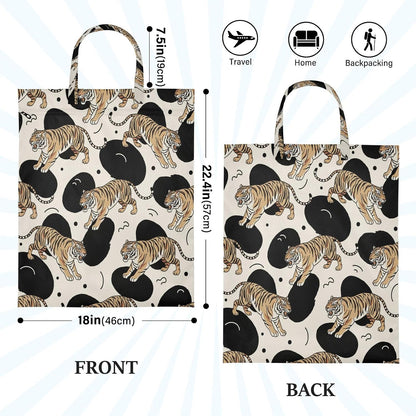Tigers White Waterproof Travel Laundry Bag Reusable Pack of 2