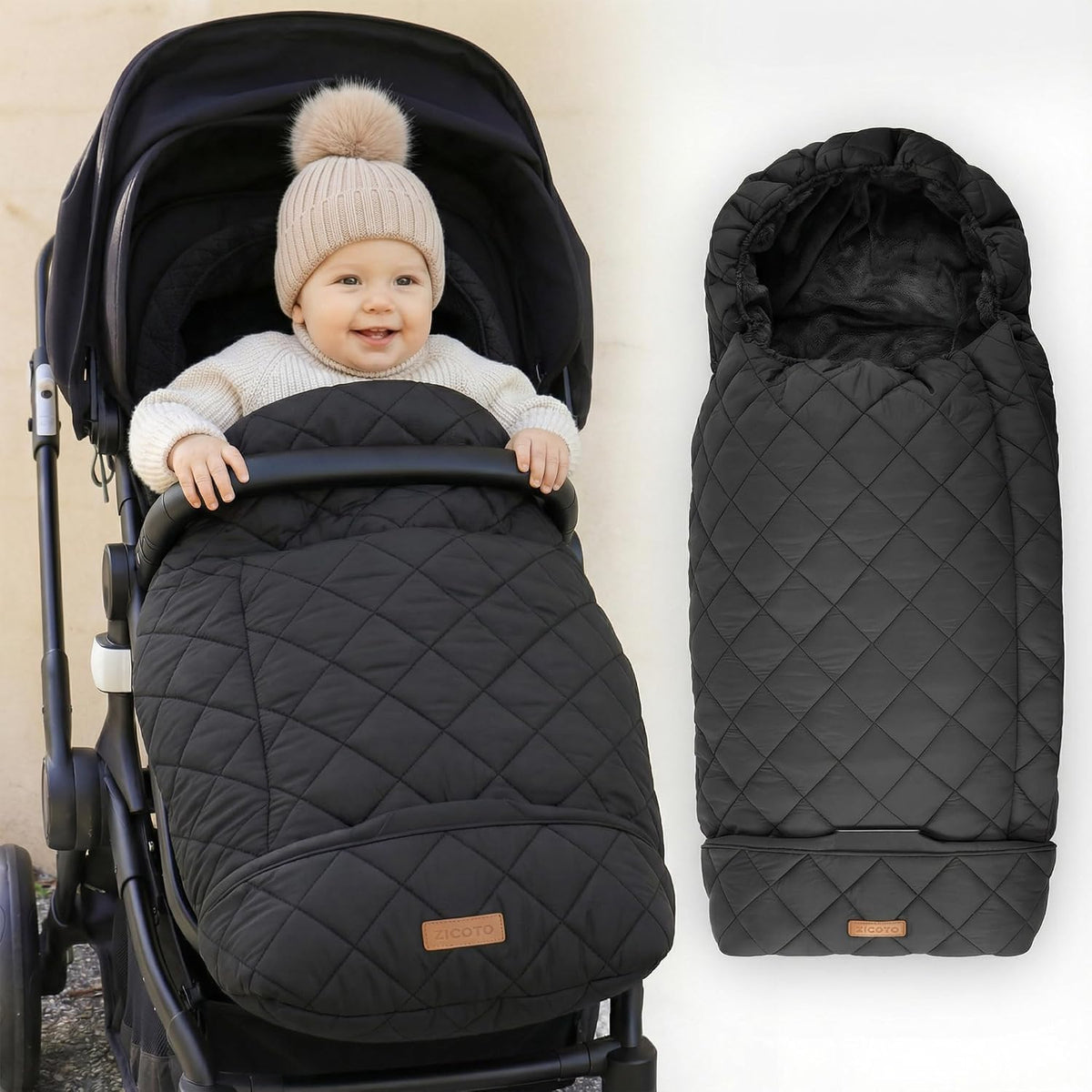 Warm and Cozy Winter Stroller Cover for Baby - Waterproof Bunting Bag