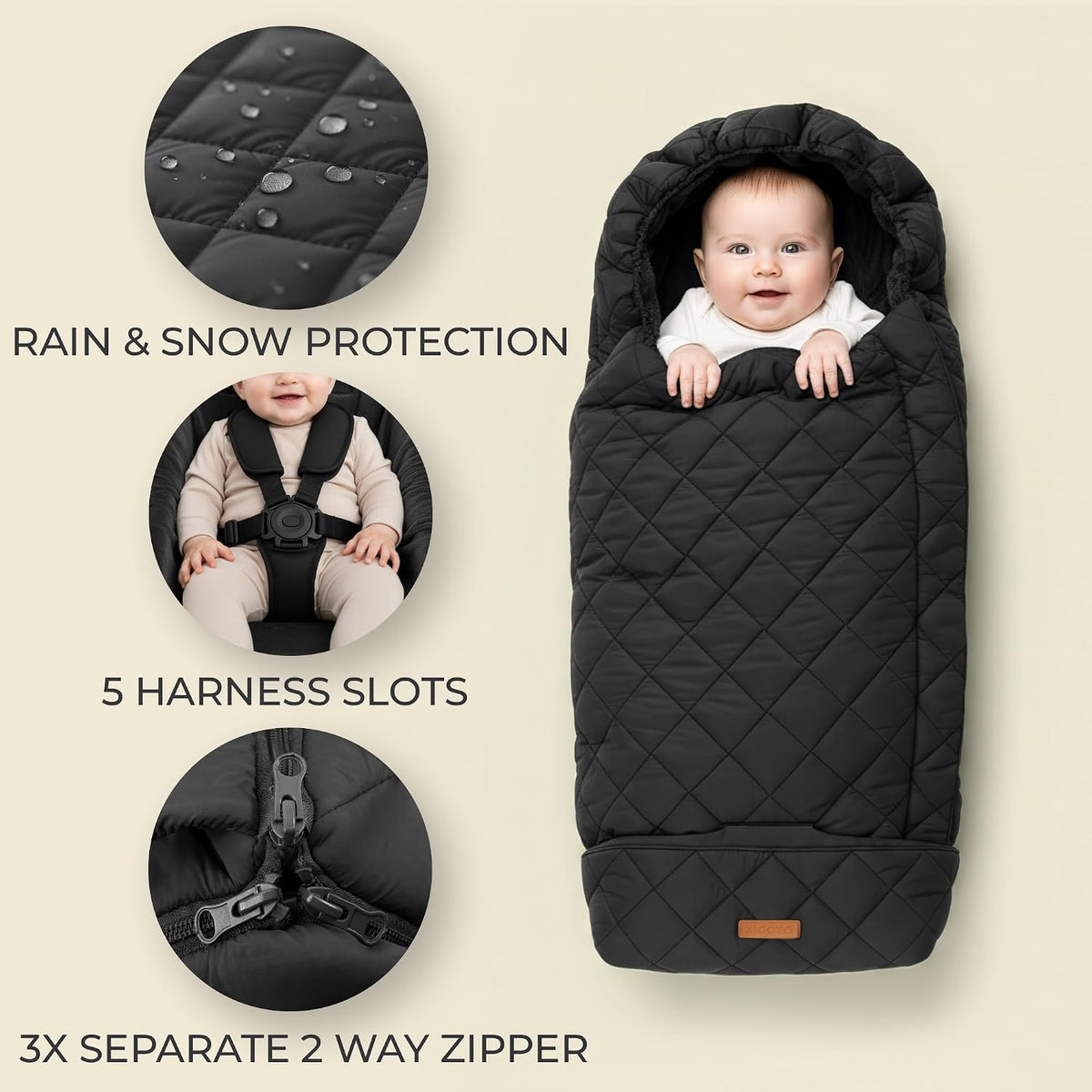 Warm and Cozy Winter Stroller Cover for Baby - Waterproof Bunting Bag