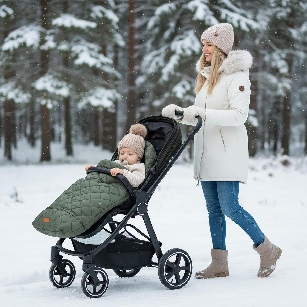 Warm and Cozy Winter Stroller Cover for Baby - Waterproof Bunting Bag
