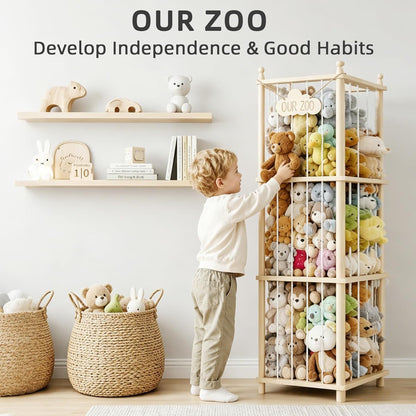 Stuffed Animal Storage, 54" Toy Organizer Tower, Anti-Tip Design
