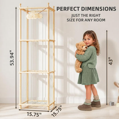 Stuffed Animal Storage, 54" Toy Organizer Tower, Anti-Tip Design