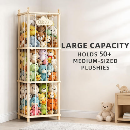 Stuffed Animal Storage, 54" Toy Organizer Tower, Anti-Tip Design