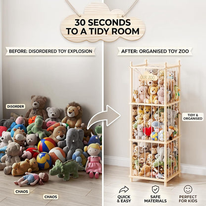 Stuffed Animal Storage, 54" Toy Organizer Tower, Anti-Tip Design