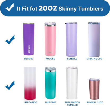 20 oz Skinny Tumbler Lids for SUNWILL, BJPKPK, koodee, Spill Proof Splash Resistant Covers Fits 2.73-2.75in Skinny Tumbler