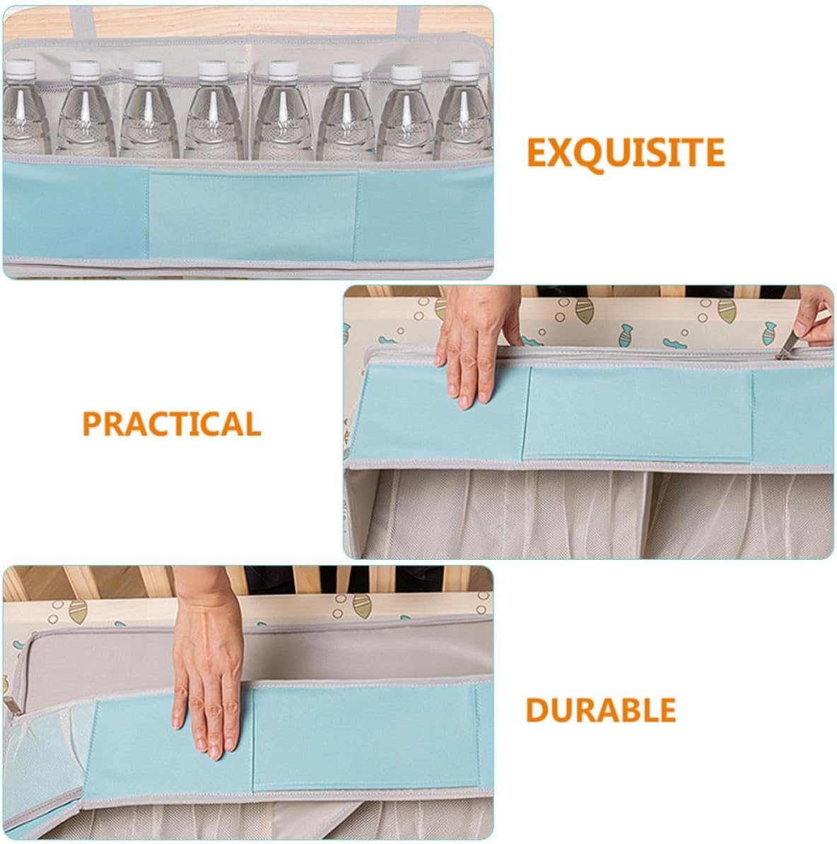 Hanging Oxford Changing Table for Diaper and Organizer Cribs with Lightweight Cloth and Pp Material, Multi-functional Storage for Powder and Bottle at New Parents