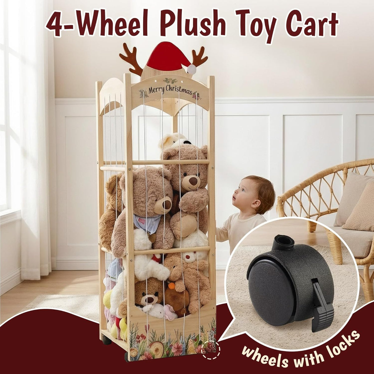 Stuffed Animal Storage, Christmas Reindeer Organizer