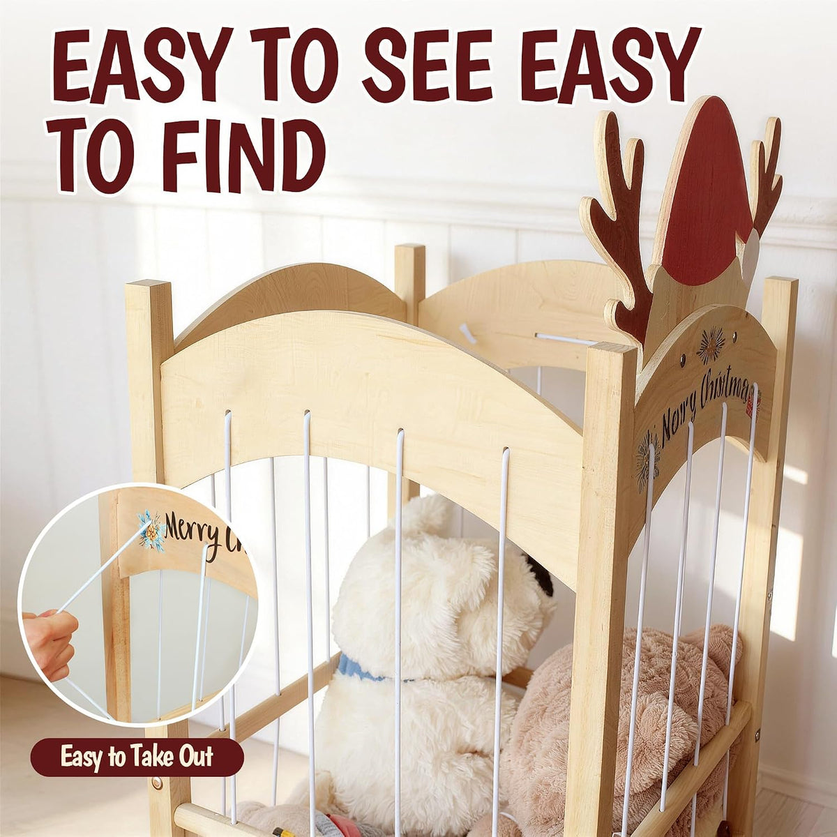 Stuffed Animal Storage, Christmas Reindeer Organizer
