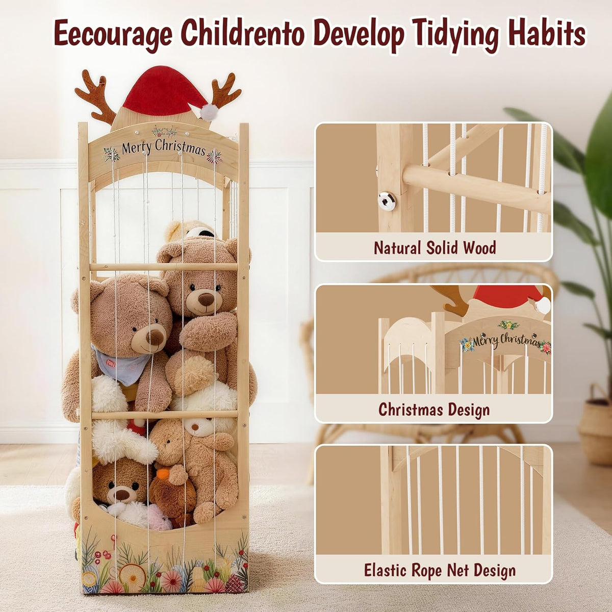 Stuffed Animal Storage, Christmas Reindeer Organizer
