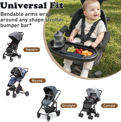 Universal Stroller Snack Tray Compatible with Nuna、Mockingbird,Detachable Tray Snack for Stroller, Essentials Stroller Accessories