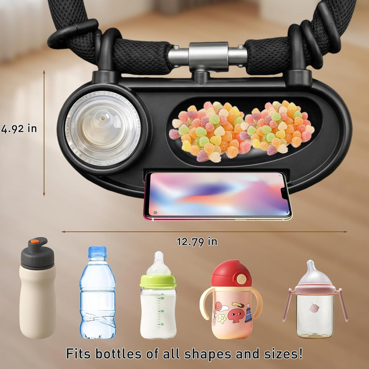 Universal Stroller Snack Tray Compatible with Nuna、Mockingbird,Detachable Tray Snack for Stroller, Essentials Stroller Accessories