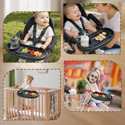 Universal Stroller Snack Tray Compatible with Nuna、Mockingbird,Detachable Tray Snack for Stroller, Essentials Stroller Accessories