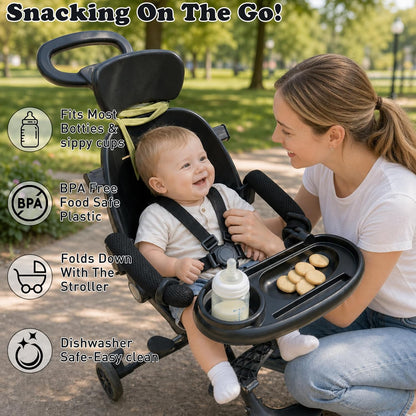 Universal Stroller Snack Tray Compatible with Nuna、Mockingbird,Detachable Tray Snack for Stroller, Essentials Stroller Accessories